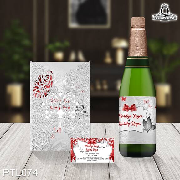 Invitaciones de Quinceañera de Mariposas Brillos PTL074 - P0074