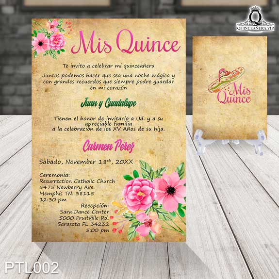 Invitaciones de Quinceañera Fiesta Mexicana Charra PTL002 - PTL002