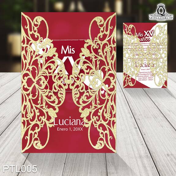 Invitaciones de Quinceañera de Corazones Puntos PTL005 - PTL005