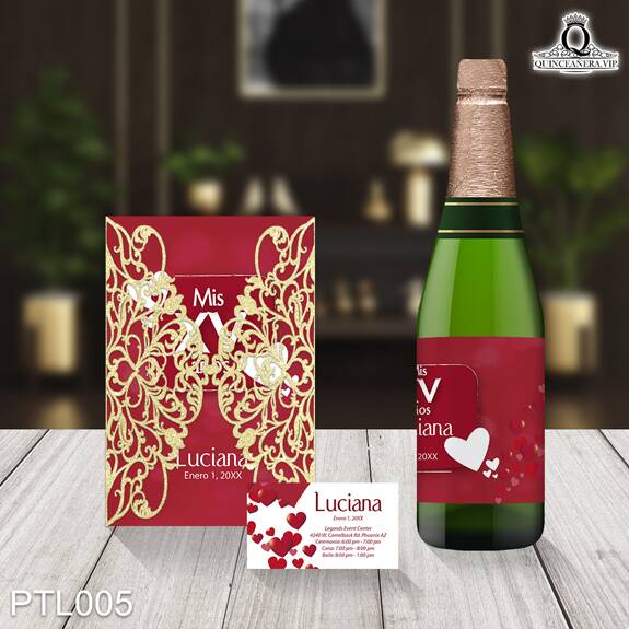 Invitaciones de Quinceañera de Corazones Puntos PTL005 - PTL005