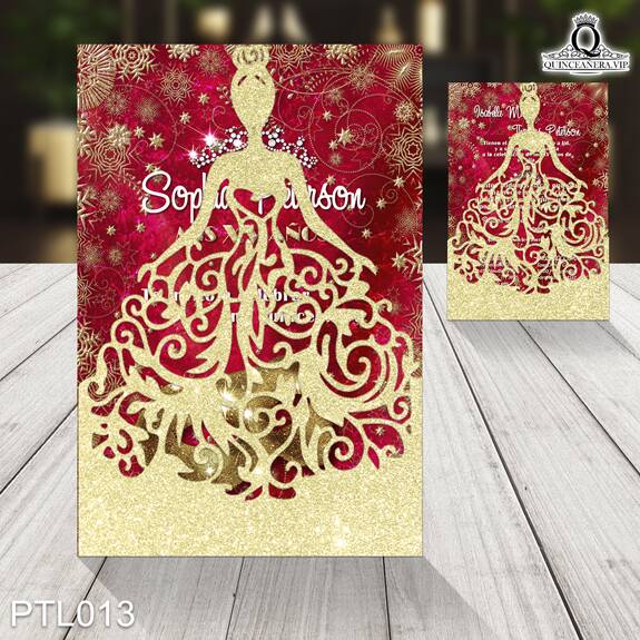 Invitaciones de Quinceañera de Antifaz Copos de Nieve PTL013 - PTL013