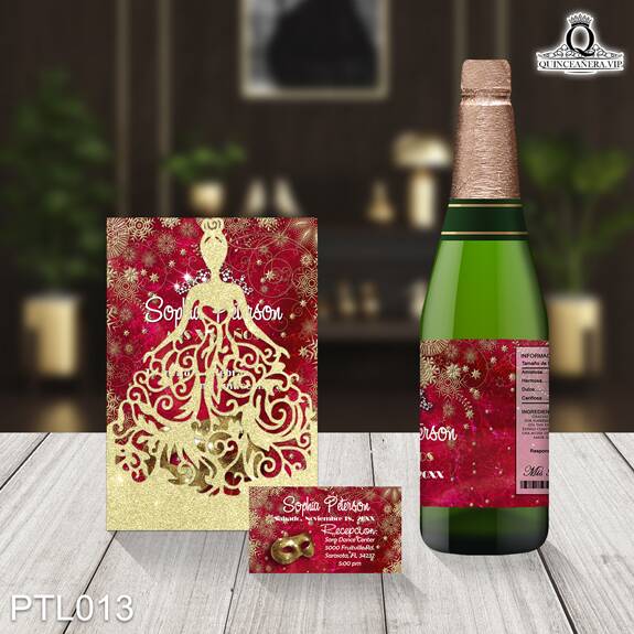 Invitaciones de Quinceañera de Antifaz Copos de Nieve PTL013 - PTL013