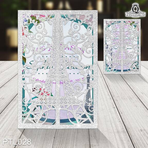 Invitaciones de Quinceañera de Torre Paris Bicicleta PTL028 - PTL028