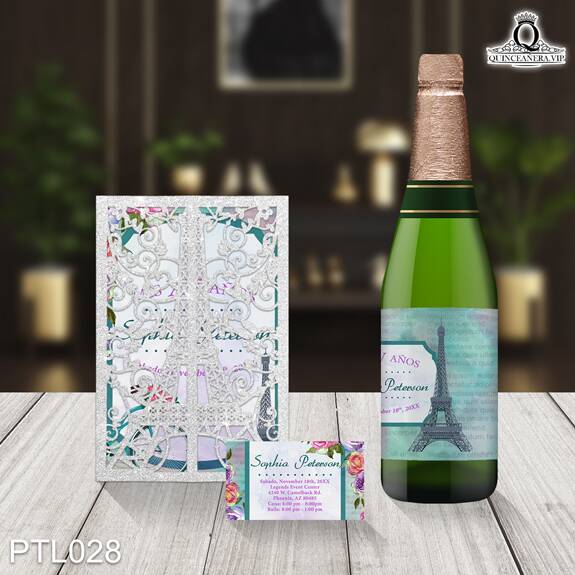 Invitaciones de Quinceañera de Torre Paris Bicicleta PTL028 - PTL028