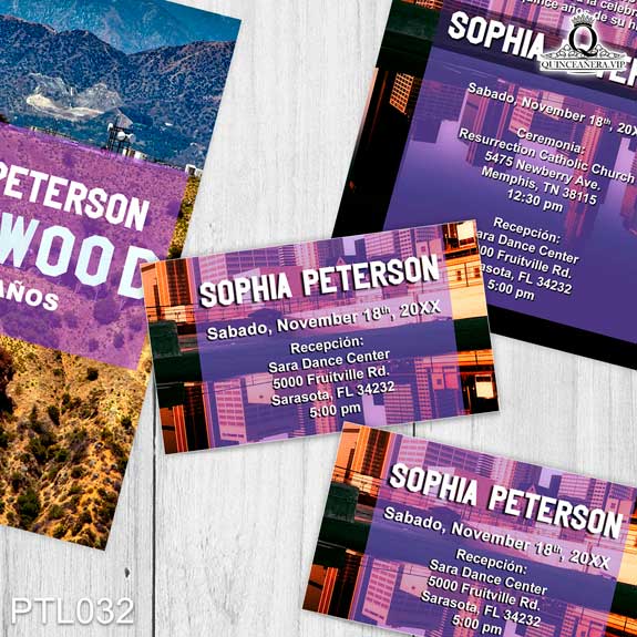 Invitaciones de Quinceañera de Hollywood Cine PTL032 - PTL032