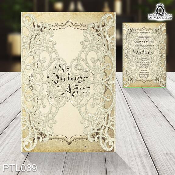 Invitaciones de Quinceañera de Vintage Ornamentos PTL039 - PTL039