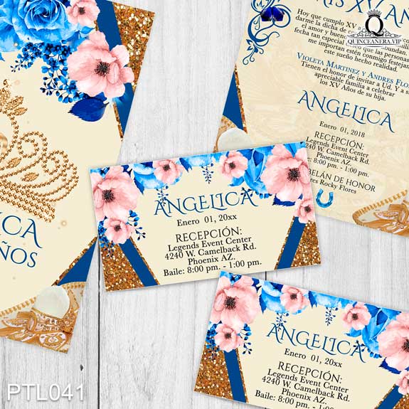 Invitaciones de Quinceañera de Charra y Coronas PTL041 - PTL041