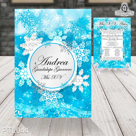 Invitaciones de Quinceañera de Invierno Copos de nieve  PTL044 - PTL044