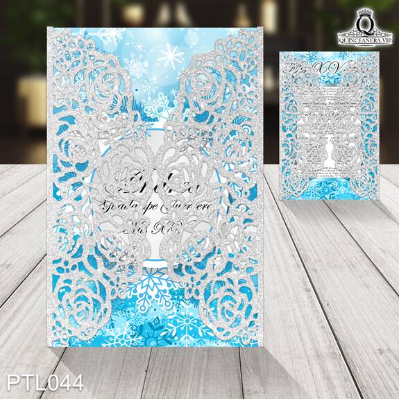 Invitaciones de Quinceañera de Invierno Copos de nieve  PTL044 - PTL044