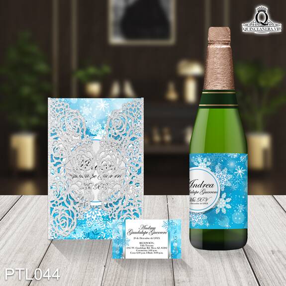 Invitaciones de Quinceañera de Invierno Copos de nieve  PTL044 - PTL044