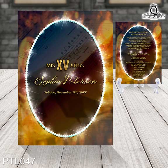 Invitaciones de Quinceañera de Musical Notas musicales PTL047 - PTL047