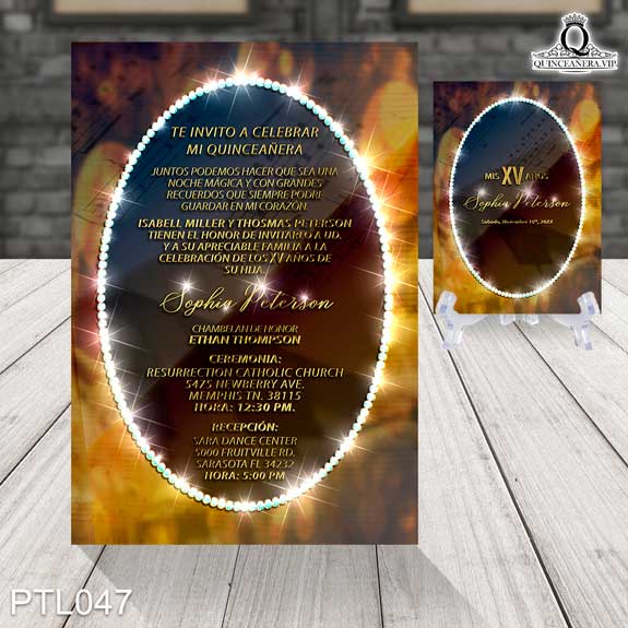 Invitaciones de Quinceañera de Musical Notas musicales PTL047 - PTL047