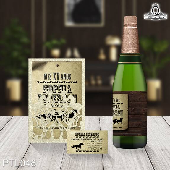 Invitaciones de Quinceañera de Vaqueras Caballos PTL048 - PTL048