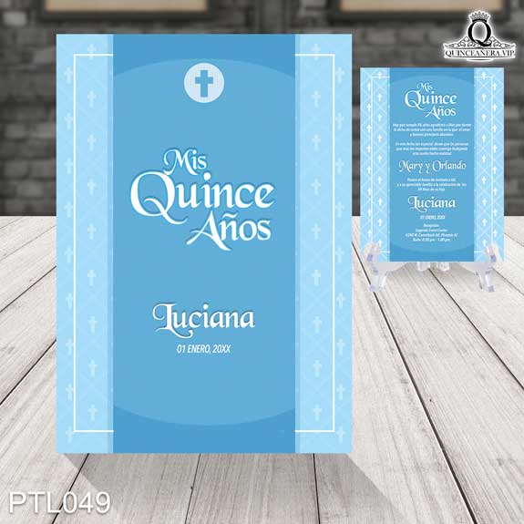 Invitaciones de Quinceañera de Religiosa Cruz PTL049 - PTL049
