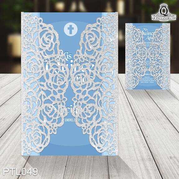 Invitaciones de Quinceañera de Religiosa Cruz PTL049 - PTL049