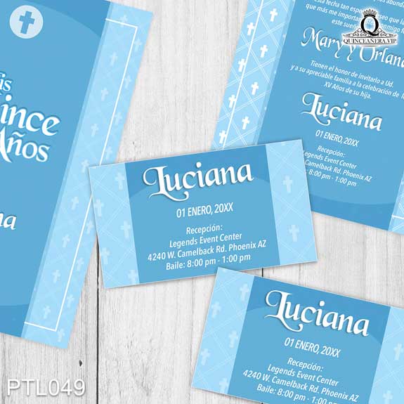 Invitaciones de Quinceañera de Religiosa Cruz PTL049 - PTL049