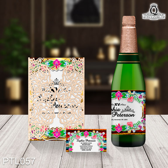 Invitaciones de Quinceañera de Zarape Mexicano PTL057 - PTL057