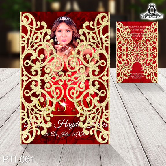 Invitaciones de Quinceañera de Glamurosa Brillos PTL061 - PTL061