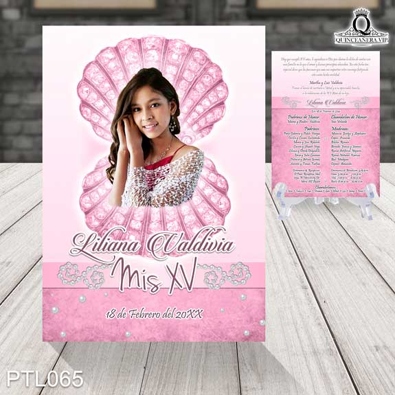 Invitaciones de Quinceañera de Playa Conchas PTL065 - PTL065