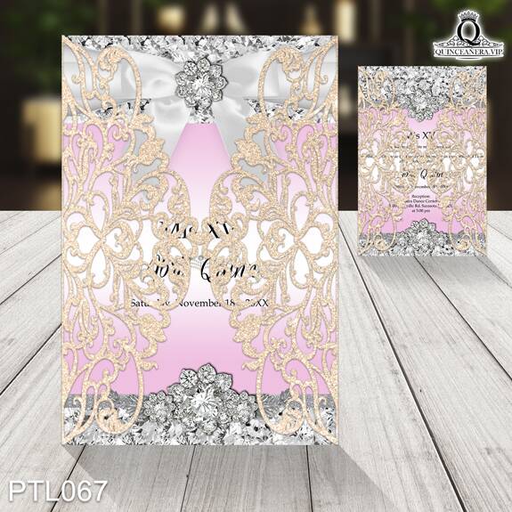 Invitaciones de Quinceañera de Glamurosa Diamantes PTL067 - PTL067