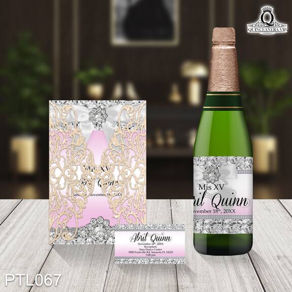 Invitaciones de Quinceañera de Glamurosa Diamantes PTL067 - PTL067