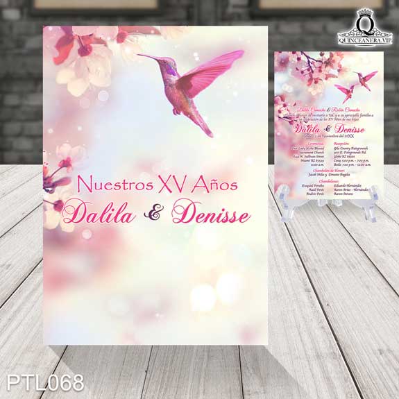 Invitaciones de Quinceañera de Primavera Colibri PTL068 - PTL068