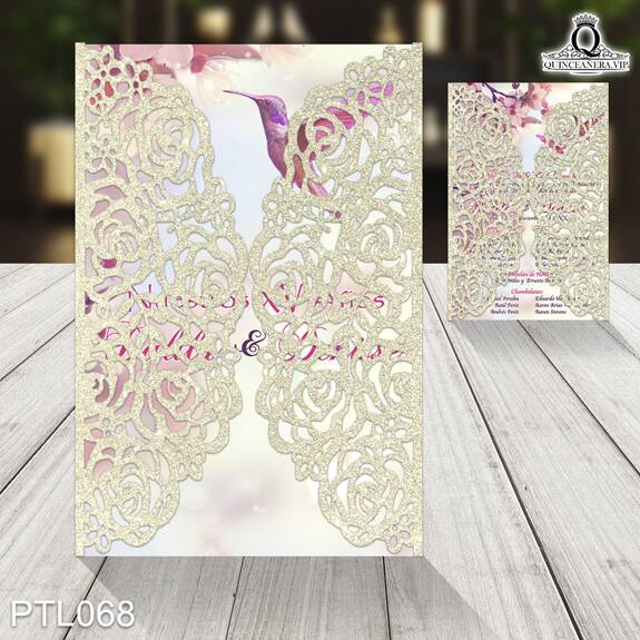 Invitaciones de Quinceañera de Primavera Colibri PTL068 - PTL068