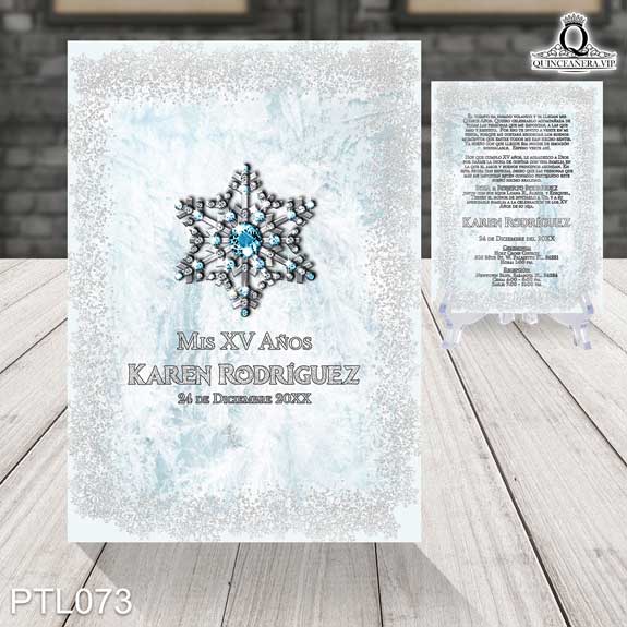Invitaciones de Quinceañera de Copos de Nieve Diamantes PTL073 - PTL073
