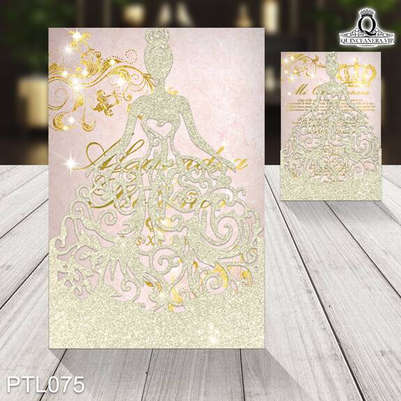 Invitaciones de Quinceañera de Coronas Torre de París PTL075 - PTL075