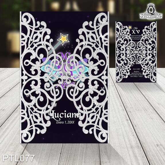 Invitaciones de Quinceañera de Mariposas Hadas PTL077 - PTL077
