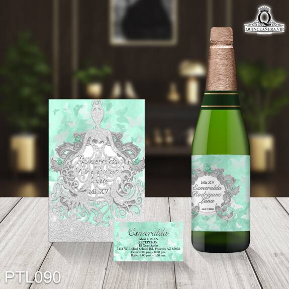 Invitaciones de Quinceañera de Mariposas Ornamentos PTL090 - PTL090