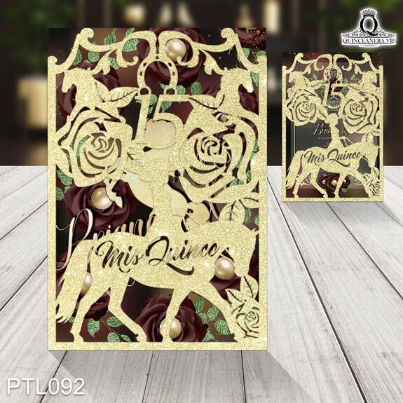 Invitaciones de Quinceañera de Vaqueras Caballo PTL092 - PTL092