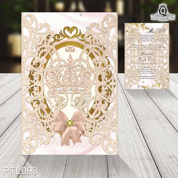 Invitaciones de Quinceañera de Coronas Perlas PTL093 - PTL093