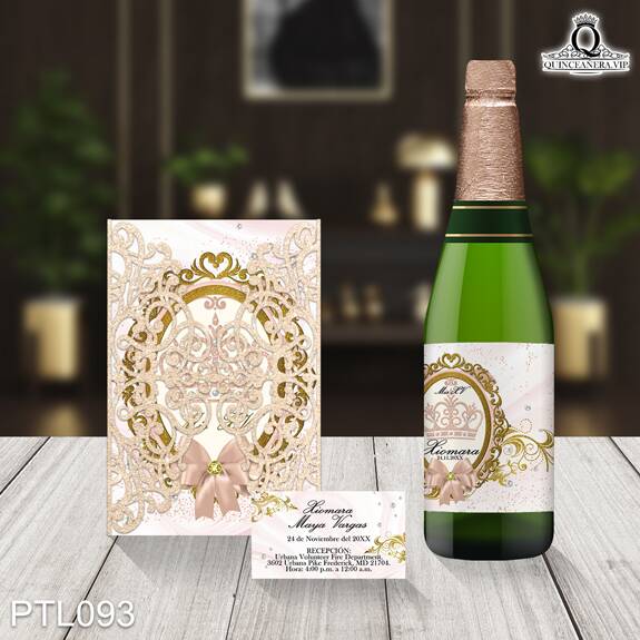 Invitaciones de Quinceañera de Coronas Perlas PTL093 - PTL093