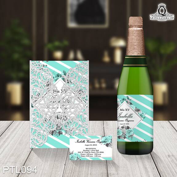 Invitaciones de Quinceañera de Flores Rayas PTL094 - PTL094