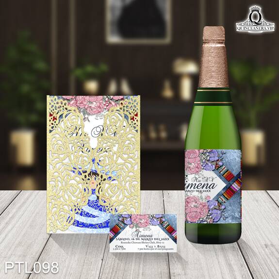 Invitaciones de Quinceañera de Mona Charra PTL098 - PTL098