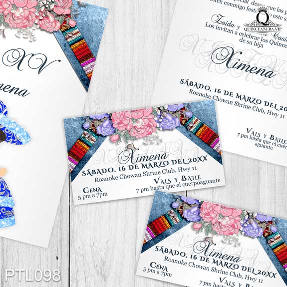 Invitaciones de Quinceañera de Mona Charra PTL098 - PTL098