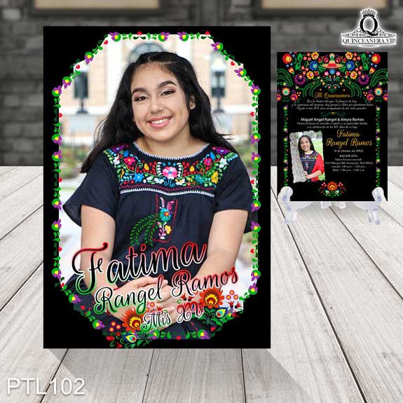 Invitaciones de Quinceañera de Fiesta Mexicana Flores PTL102 - PTL102