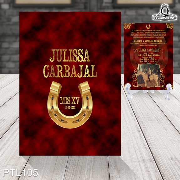 Invitaciones de Quinceañera de Vaqueras herradura PTL105 - PTL105