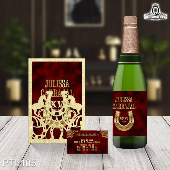 Invitaciones de Quinceañera de Vaqueras herradura PTL105 - PTL105