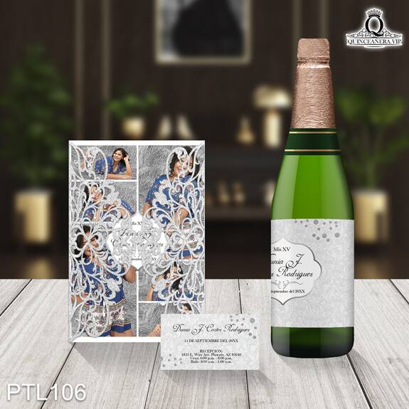 Invitaciones de Quinceañera de Glamurosa damask PTL106 - PTL106