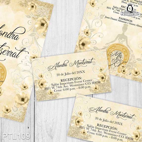 Invitaciones de Quinceañera de Vaqueras herraduras PTL109 - PTL109