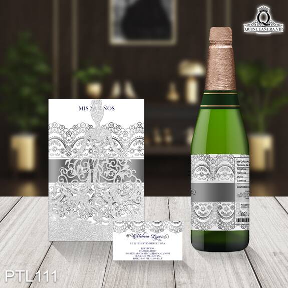 Invitaciones de Quinceañera de Glamurosa encaje PTL111 - PTL111