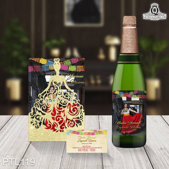 Invitaciones de Quinceañera de Papel Picado Caballo PTL119 - PTL119