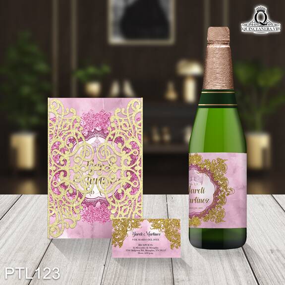 Invitaciones de Quinceañera de Coronas Glitter PTL123 - PTL123