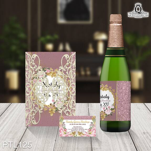 Invitaciones de Quinceañera de Glamurosa Rosas PTL125 - PTL125