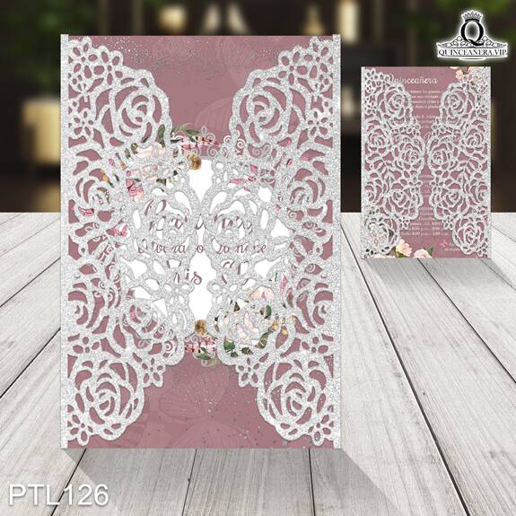 Invitaciones de Quinceañera de Mariposas Flores PTL126 - PTL126