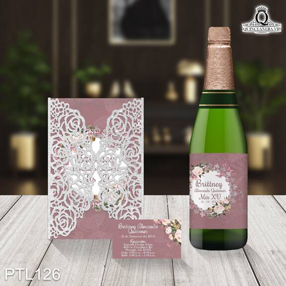 Invitaciones de Quinceañera de Mariposas Flores PTL126 - PTL126