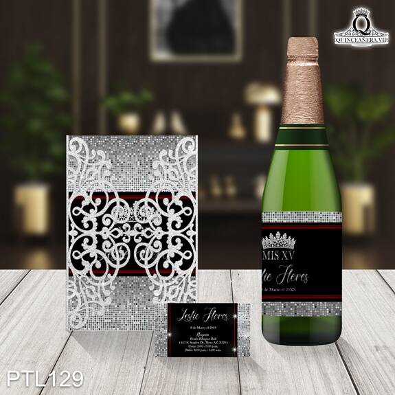 Invitaciones de Quinceañera de Glamurosa Coronas PTL129 - PTL129