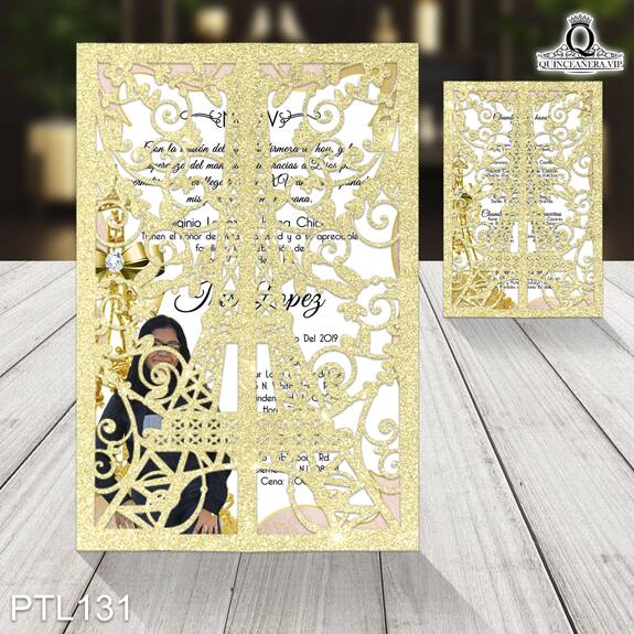 Invitaciones de Quinceañera de Torre de Paris Diamantes PTL131 - PTL131